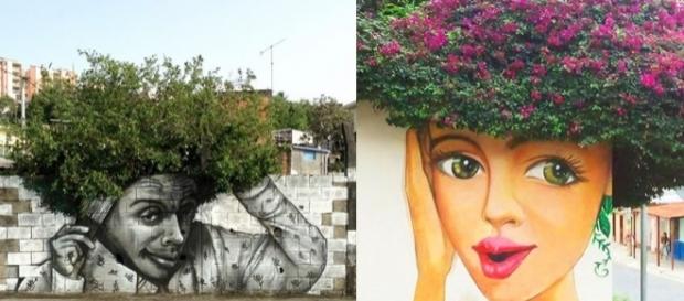 Desenhos de rua valorizando a natureza Desenhos de rua valorizando a natureza
