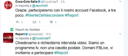 Coca-cola risponde via twitter a report