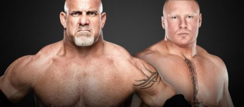 'WrestleMania 33' features Brock Lesnar challenging Goldberg for the WWE Universal title. [Image via Blasting News image library/inquisitr.com]