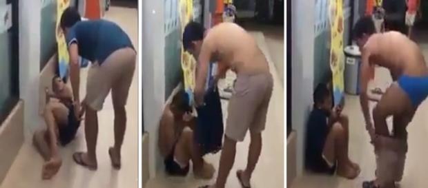 Homem tirou toda roupa do corpo para dar ao garoto de rua. Homem tirou toda roupa do corpo para dar ao garoto de rua.
