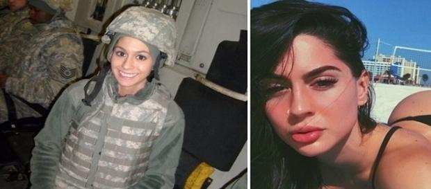 Hope faz sucesso na internet após deixar carreira militar para virar modelo. Hope faz sucesso na internet após deixar carreira militar para virar modelo.