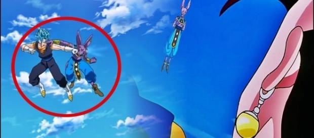 Imagen de Vegetto y Bills luchando. (Imagen por el Youtuber Raas) Imagen de Vegetto y Bills luchando. (Imagen por el Youtuber Raas)