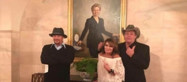 Sarah Palin, Kid Rock, Ted Nugent at White House, via Twitter Sarah Palin, Kid Rock, Ted Nugent at White House, via Twitter