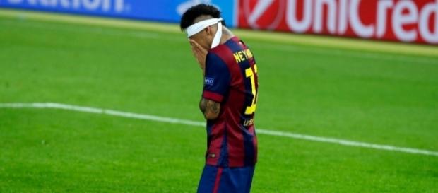 Neymar Jr. durante la celebración de la Champions League 2014 ganada por el F.C. Barcelona Neymar Jr. durante la celebración de la Champions League 2014 ganada por el F.C. Barcelona