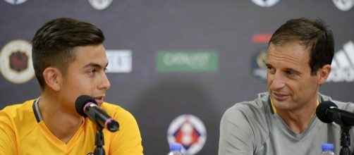 Dybala e Allegri in conferenza stampa