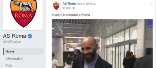 Il Ds Monchi all'aeroporto di FIumicino