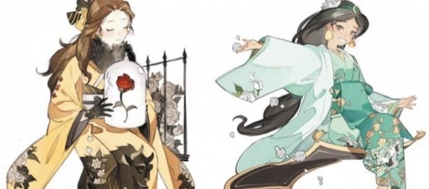 Ilustrador cria lindas versões japonesas das princesas Disney (Foto: Reprodução/Twitter) Ilustrador cria lindas versões japonesas das princesas Disney (Foto: Reprodução/Twitter)