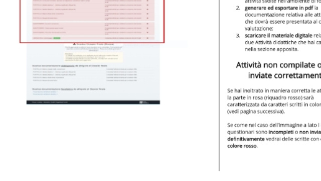 Indire i questionari e il dossier finale