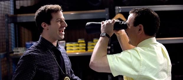 Jake and Boyle rummage to find the "boy toys" they'll use on their stakeout. (via SpoilerTV) Jake and Boyle rummage to find the "boy toys" they'll use on their stakeout. (via SpoilerTV)