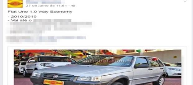 O anúncio épico de um carro anunciado no Facebook O anúncio épico de um carro anunciado no Facebook