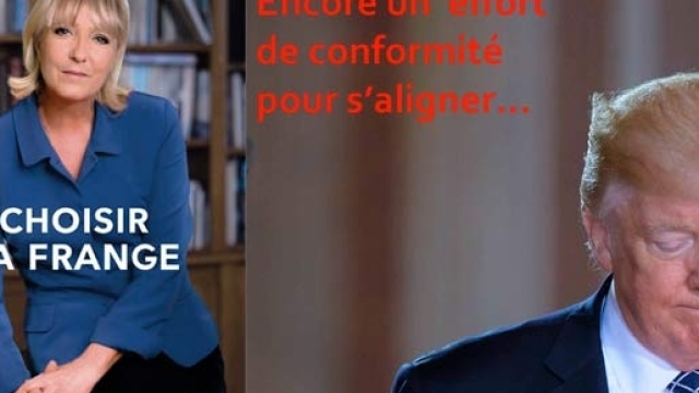 Marine Le Pen, Trumpidolâtre, obligée, depuis l'Élysée, de se prononcer sur l'internement de Donald Trump ? Voulez-vous nous en priver ?