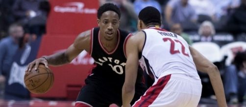 DeRozan in action, Flickr, Keith Allison CC BY-SA 2.0 https://www.flickr.com/photos/keithallison/30114485494