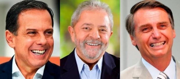 Joao Doria, Lula e Jair Bolsonaro e Marina Silva figuram como principais candidatos à presidência em 2018 Joao Doria, Lula e Jair Bolsonaro e Marina Silva figuram como principais candidatos à presidência em 2018