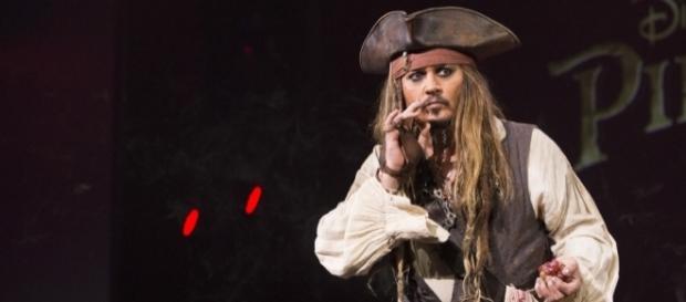 Johnny Depp Surprises 'Pirates' ride guests in Character as witty Jack Sparrow. / from 'Variety' - variety.com Johnny Depp Surprises 'Pirates' ride guests in Character as witty Jack Sparrow. / from 'Variety' - variety.com