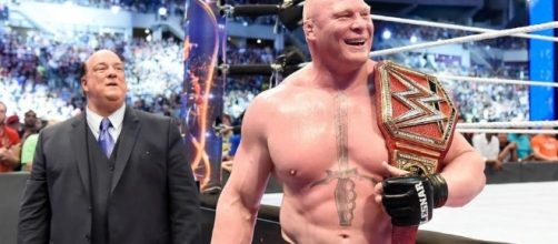WWE Universal Champion Brock Lesnar will defend the title in July. [Image via Blasting News image library/inquisitr.com]