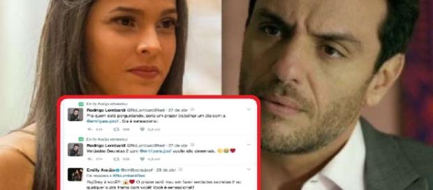 Emilly responde perfil falso de Rodrigo Lombardi sobre Verdades Secretas, e vira piada na internet Emilly responde perfil falso de Rodrigo Lombardi sobre Verdades Secretas, e vira piada na internet
