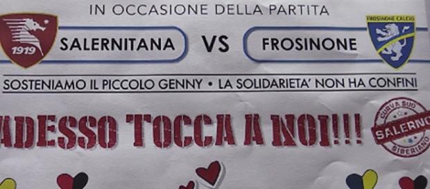 In foto il manifesto creato dagli ultras della Salernitana per aiutare Genny In foto il manifesto creato dagli ultras della Salernitana per aiutare Genny