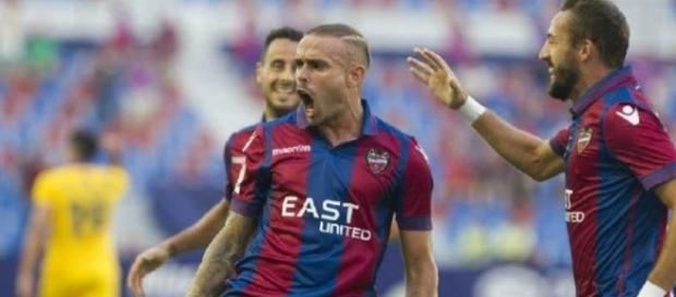 Los jugadores del Levante celebrando un gol Los jugadores del Levante celebrando un gol