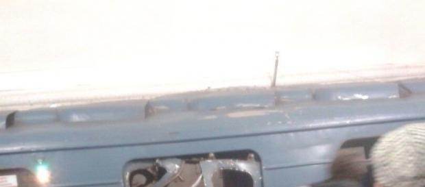 Il vagone sventrato a seguito dell'esplosione Il vagone sventrato a seguito dell'esplosione