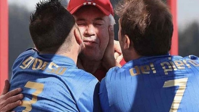 Pio e Amedeo con Carlo Ancelotti