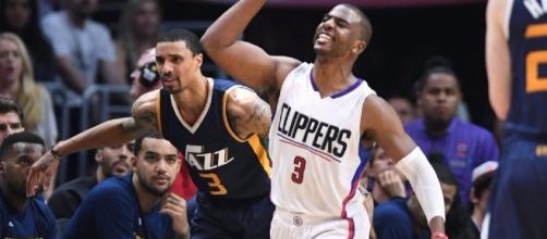 Chris Paul and the Clippers try to advance past Utah in Game 7 on Sunday. [Image via Blasting News image library/latimes.com]