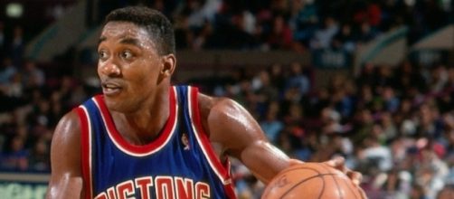 Isiah Thomas in maglia Detroit Pistons