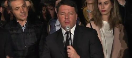 Matteo Renzi subito dopo la vittoria delle Primarie del PD