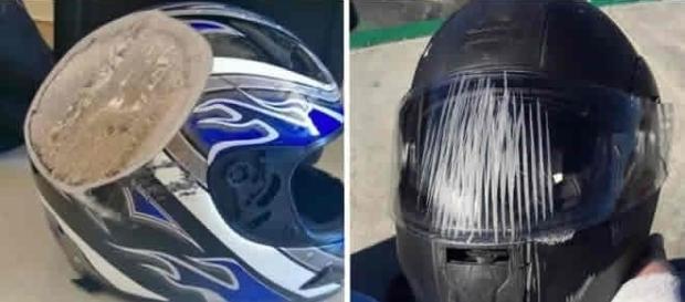 Pessoas que se livraram de grandes acidentes usando capacete Pessoas que se livraram de grandes acidentes usando capacete