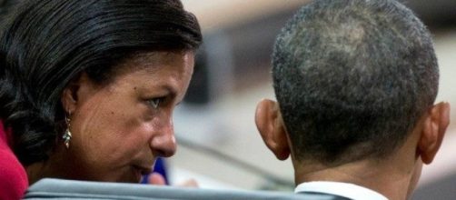 Susan Rice consults with her boss, then-President Barack Obama. AP Photo/Alex Brandon