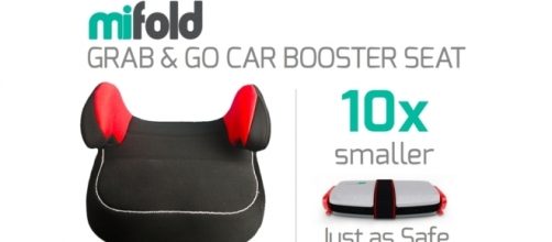 The 'mifold' is smaller than a traditional booster seat and easier to transport. / Photo via Blasting News and mifold.com