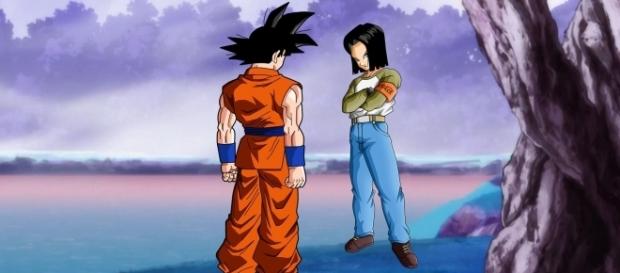 imagen referencial del combate entre Goku y C-17 imagen referencial del combate entre Goku y C-17