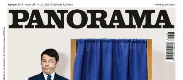Una vecchia copertina di Panorama del 2016 dedicata a Matteo Renzi Una vecchia copertina di Panorama del 2016 dedicata a Matteo Renzi