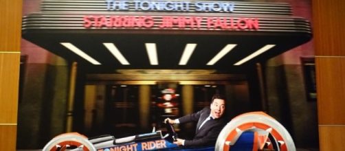 Jimmy Fallon challenges guests in the Tonight Rider. (Photo by Barb Nefer)