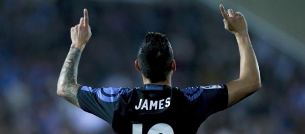 James Rodríguez, ayer tras marcar el primer gol ante el Leganés James Rodríguez, ayer tras marcar el primer gol ante el Leganés