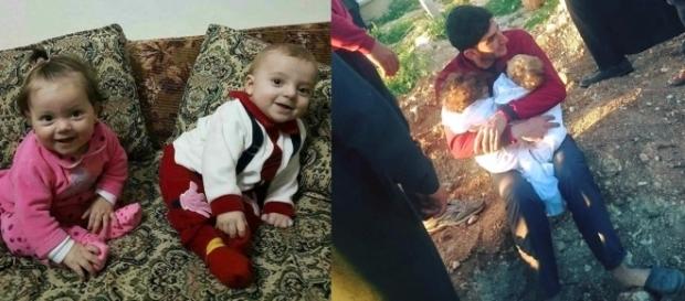 Os gêmeos Aiya e Ahmed, de nove meses, morreram no ataque químico a cidade síria (Crédito: Twitter/Sakir Khader) Os gêmeos Aiya e Ahmed, de nove meses, morreram no ataque químico a cidade síria (Crédito: Twitter/Sakir Khader)