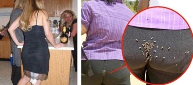 Duas imagens constrangedoras com mulheres Duas imagens constrangedoras com mulheres