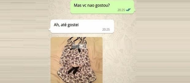 Giseli encontrou algo bem inusitado quando viu o pijama mais de perto Giseli encontrou algo bem inusitado quando viu o pijama mais de perto
