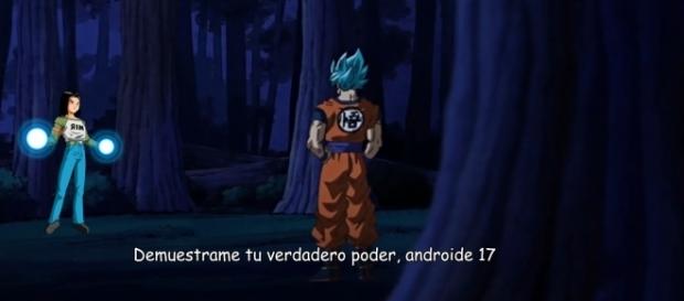 Goku se enfrenta a Numero 17 en el bosque Goku se enfrenta a Numero 17 en el bosque
