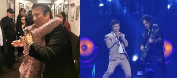 Steve Perry and Arnel Pineda share an embrace backstage at the 2017 Rock & Roll Hall of Fame induction--Arnel Pineda Instagram Steve Perry and Arnel Pineda share an embrace backstage at the 2017 Rock & Roll Hall of Fame induction--Arnel Pineda Instagram