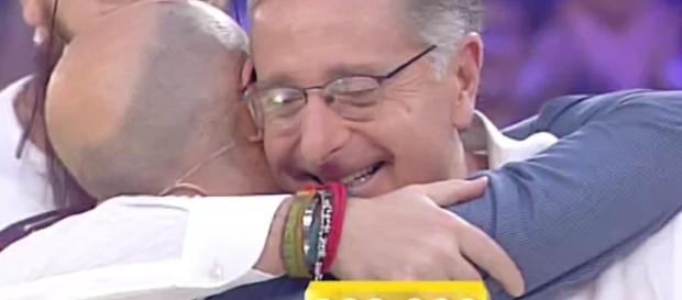 Giacomo Piras al momento della vincita. Giacomo Piras al momento della vincita.