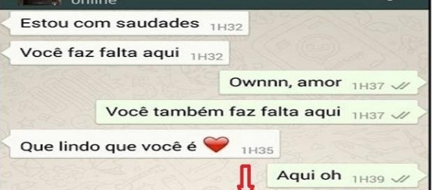 Jovem manda foto inusitada para provar que sente falta de sua namorada Jovem manda foto inusitada para provar que sente falta de sua namorada