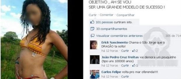 Jovem sendo humilhada no Facebook Jovem sendo humilhada no Facebook
