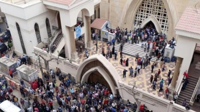 La chiesa copta dove &egrave; scoppiata la bomba che ha ucciso 25 persone