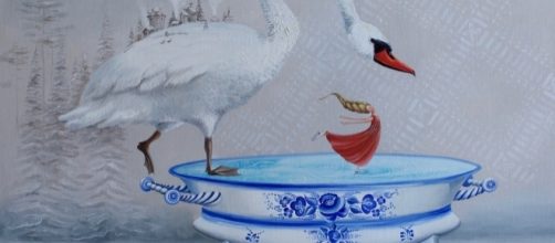 This painting was inspired by Yulia's memories of ice skating as a child. / Photo via Yulia Pustoshkina, used with permission.
