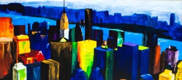 Pako's art can be described as abstractedly rendered urban landscapes. / Photo via Pako Campo, used with permission. Pako's art can be described as abstractedly rendered urban landscapes. / Photo via Pako Campo, used with permission.