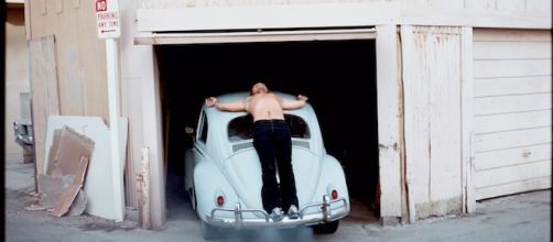 Chris Burden's 'Trans-Fixed' from the documentary 'Burden' (photo by permission: Magnolia Pictures)