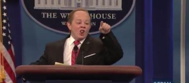 Melissa McCarthy as Sean Spicer, via Twitter Melissa McCarthy as Sean Spicer, via Twitter