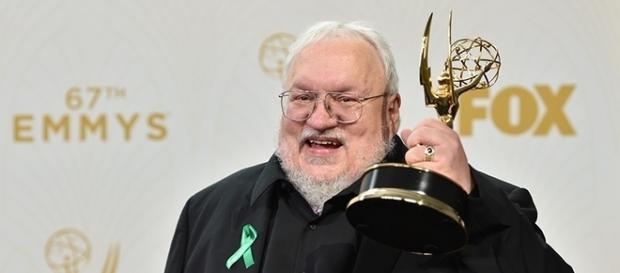 George R.R. Martin holds his Emmy Award for Outstanding Drama Series for "Game of Thrones." (via Alberto E. Rodriguez/Getty Images) George R.R. Martin holds his Emmy Award for Outstanding Drama Series for "Game of Thrones." (via Alberto E. Rodriguez/Getty Images)
