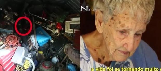 Idosa recebeu a ajuda de voluntários Idosa recebeu a ajuda de voluntários