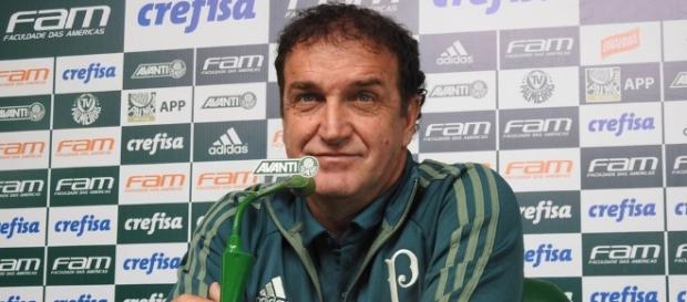Técnico Cuca concede entrevista coletiva após vitória contra o Vasco (Foto: Reprodução) Técnico Cuca concede entrevista coletiva após vitória contra o Vasco (Foto: Reprodução)